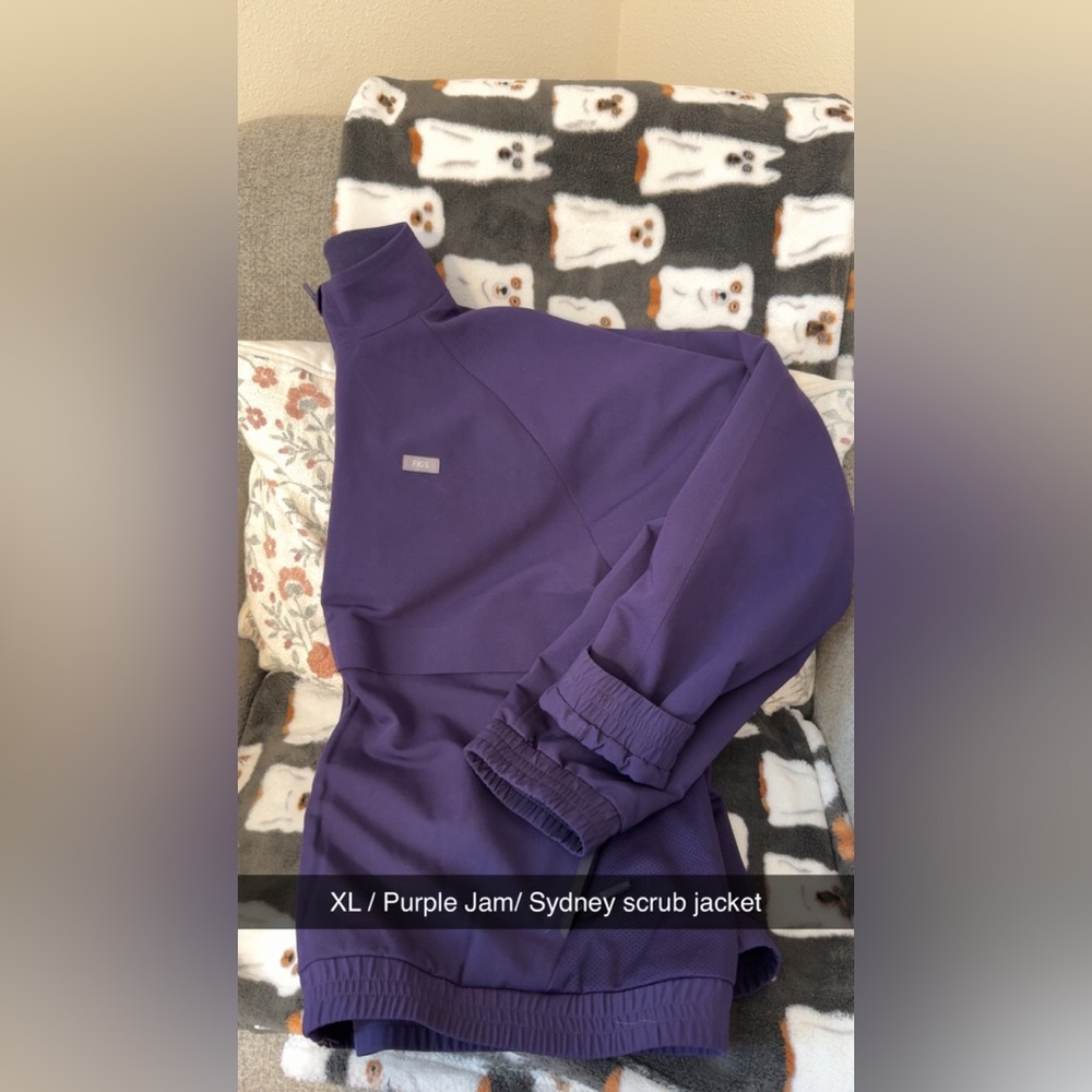 Figs Purple Jam Sydney scrub jacket